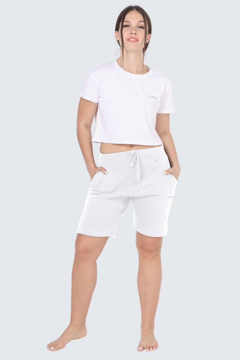 WU Moon Sweatshorts Fleece Slim - Snow