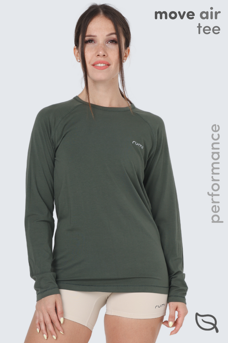 WU Move Tee Long Sleeve -  Olive Deep