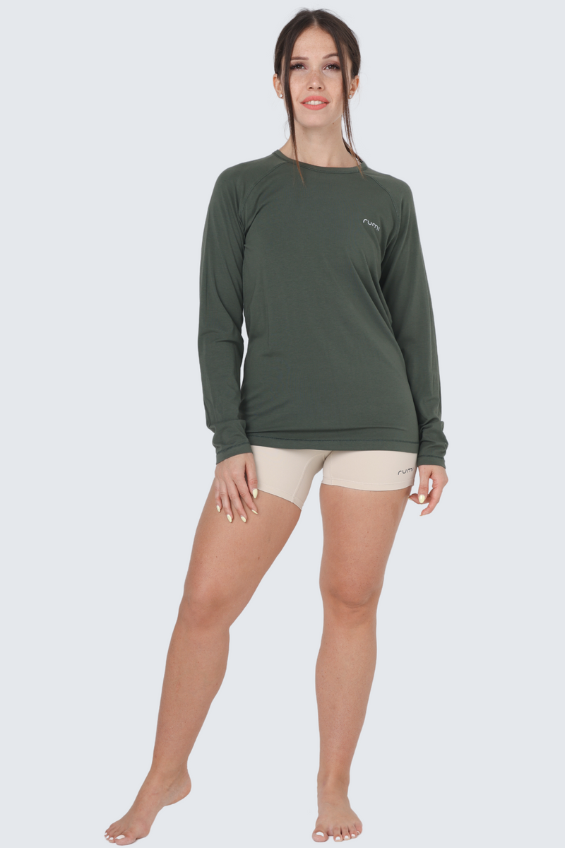 WU Move Tee Long Sleeve -  Olive Deep