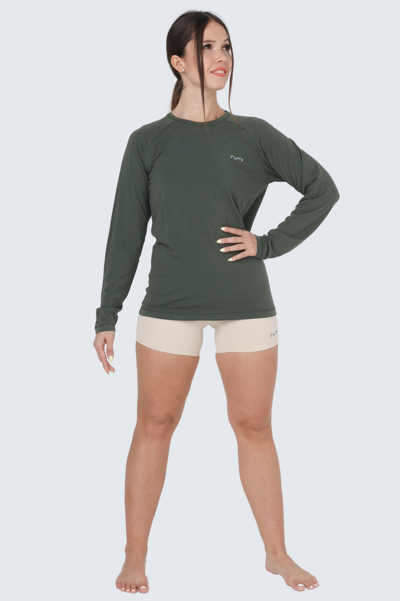 WU Move Tee Long Sleeve -  Olive Deep