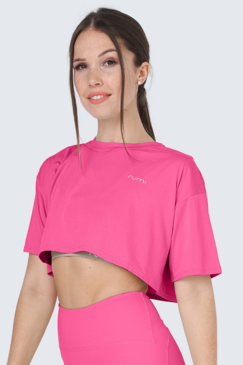 W MoveAir Tee Cropped - Rose Glow