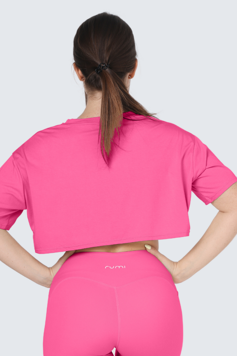 W MoveAir Tee Cropped - Rose Glow