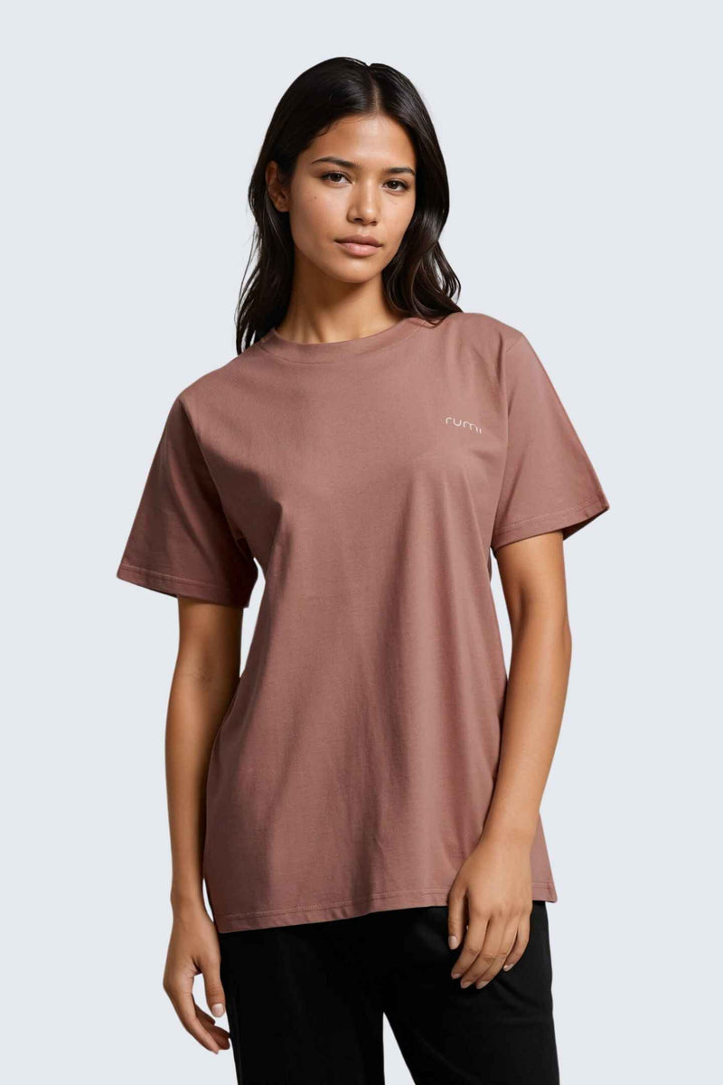 W Moon Tee Long - Rose Deep