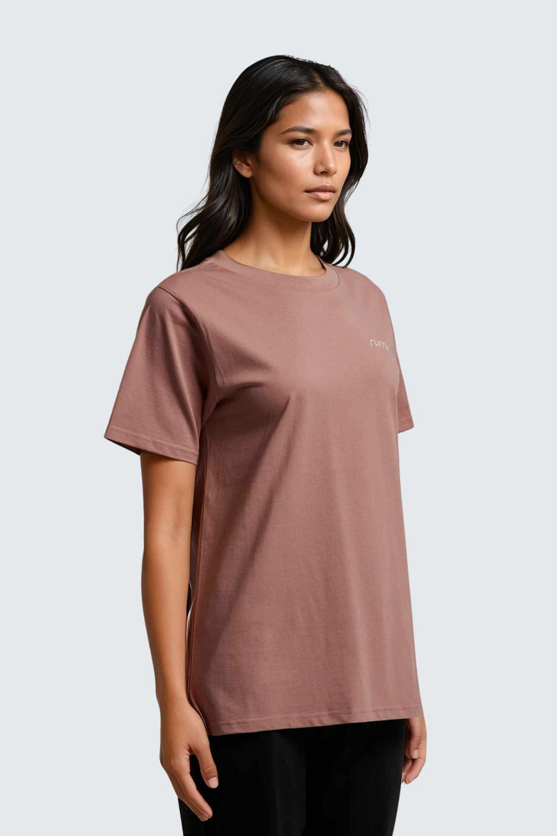 W Moon Tee Long - Rose Deep
