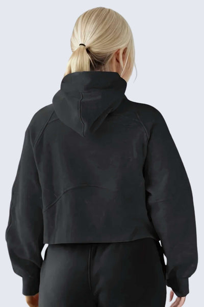 W MoonSweat Shirt Mock Oversized + Hoodie - Black