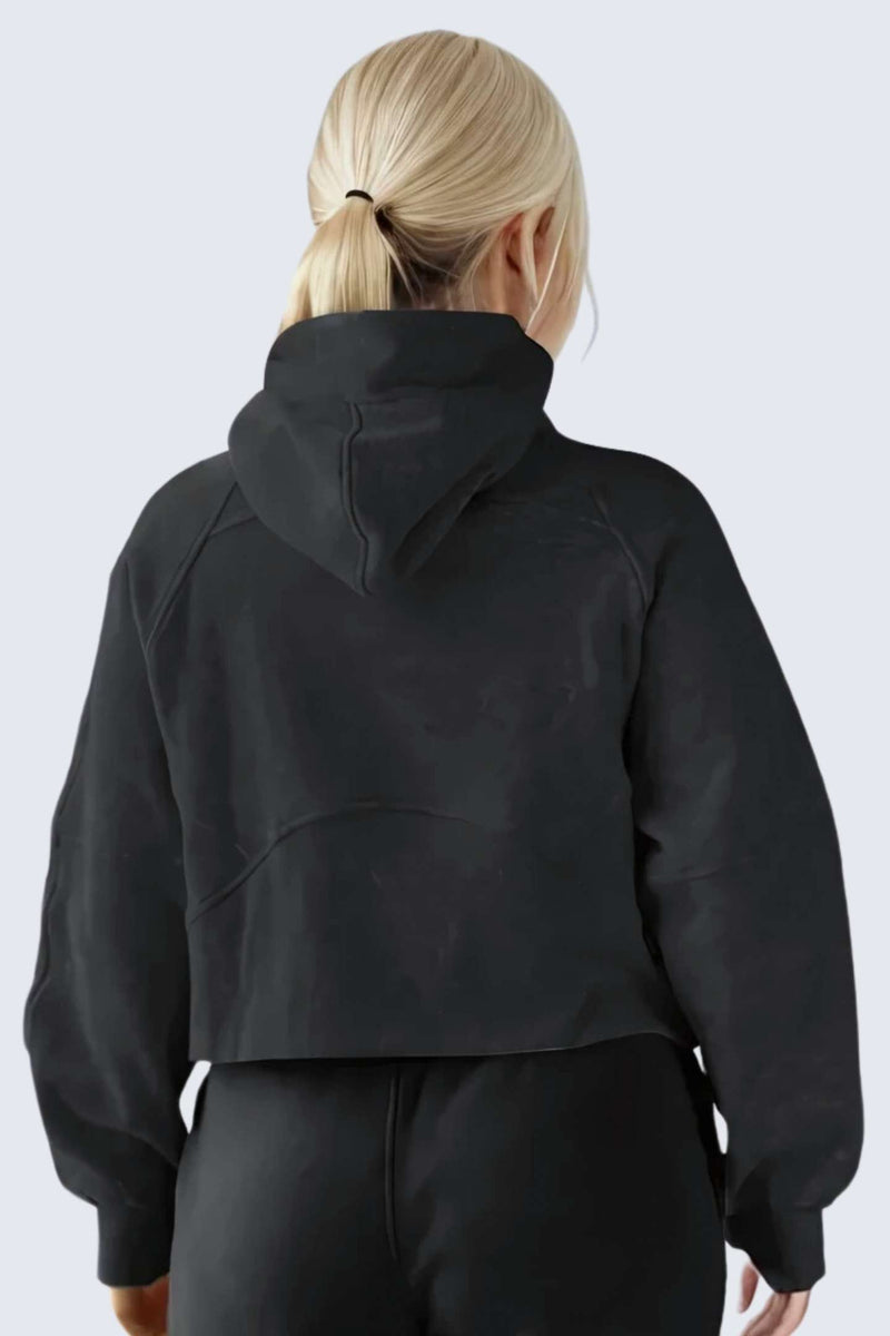 W MoonSweat Shirt Mock Oversized + Hoodie - Black