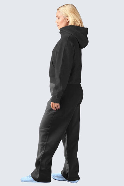 W MoonSweat Shirt Mock Oversized + Hoodie - Black