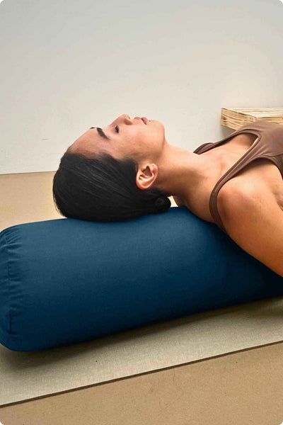 Cotton Yoga Bolster – Round - Indigo