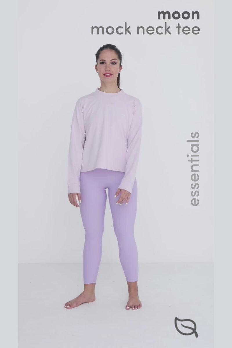 W Moon Tee Mock-Neck Long-Sleeve - Orchid