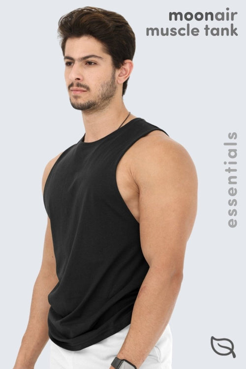 M Moon Air Muscle Tank - Black