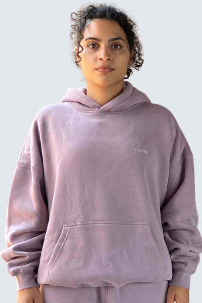 Rumi Earth - U Moon Dento Sweatshirt Oversize Fleece + Hoodie - Plum Light - 