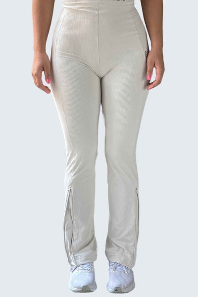 Rumi Earth - W SunRib Fit Joggers Open + Zip - Snow - R124150SWP - Bottoms